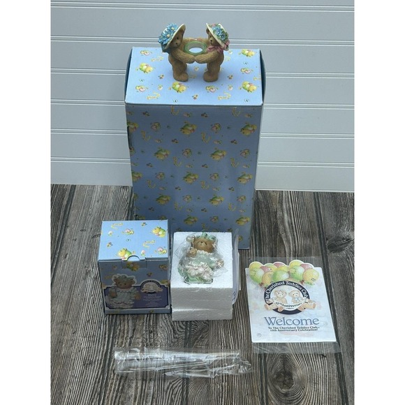 Cherished Teddies Club 2004 Symbol Of Membership Blaire Bear And Bud Vase NIB